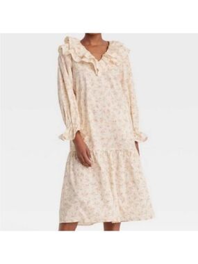 Who What Wear Women Ruffle Charming Floral Midi Dress NWT Size S